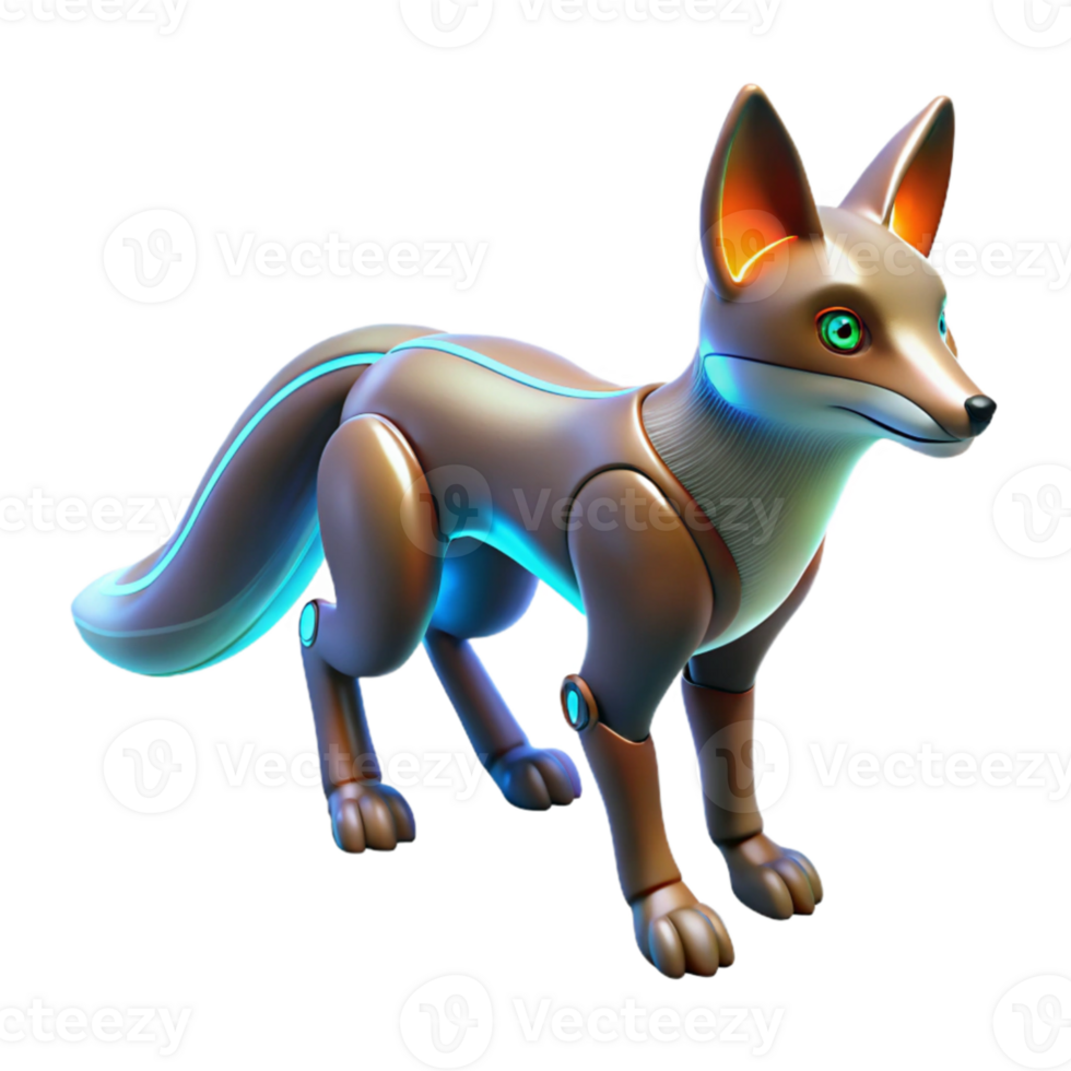 stunning artistic Robotic Fox 3D Render exclusive png