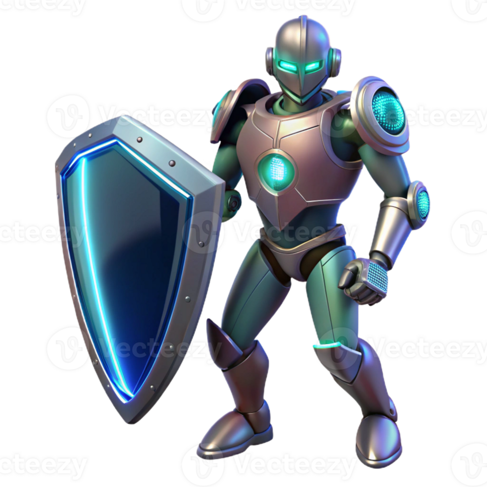 magnificent minimalist 3D Render of a Robot Knight high quality png