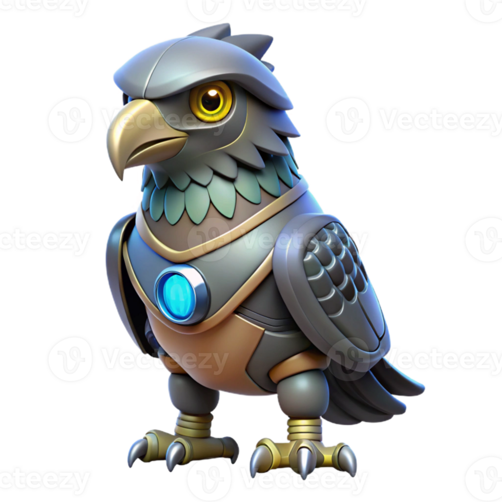 extraordinary modern 3D Render of a Robotic Falcon genuine png