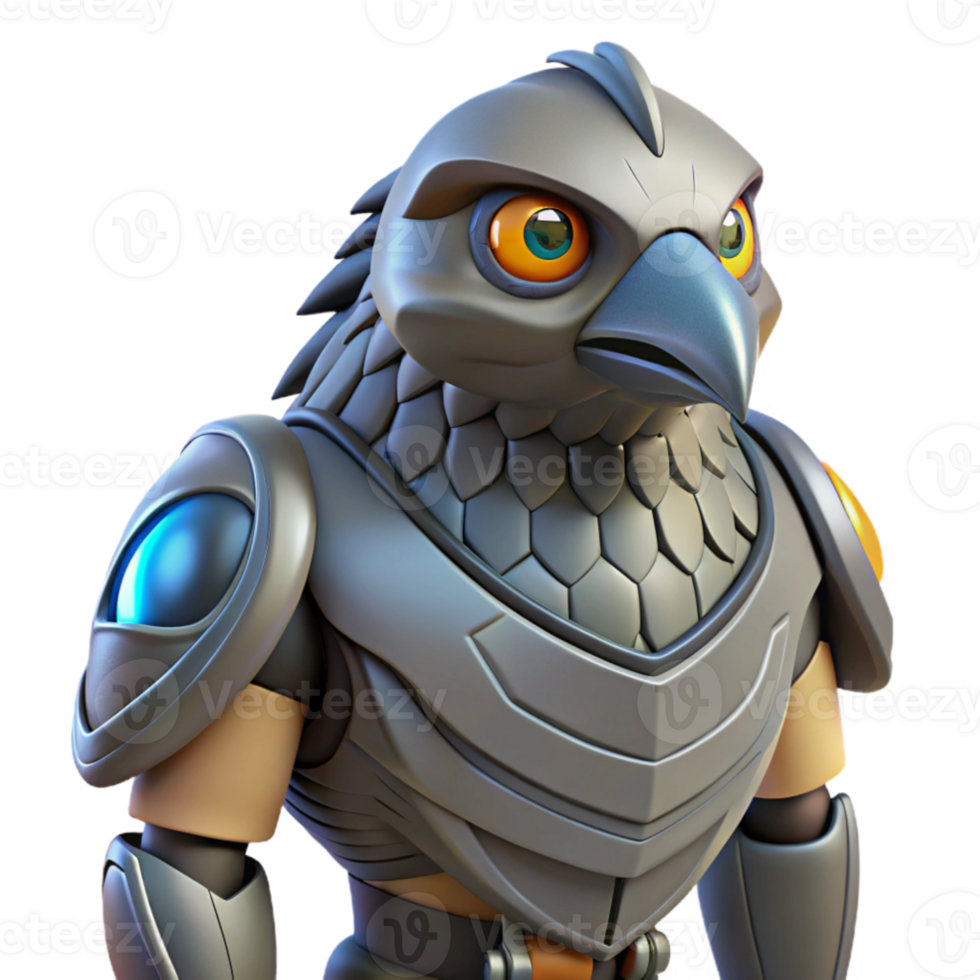 extraordinary rustic 3D Render Armored Hawk Illustration high resolution png