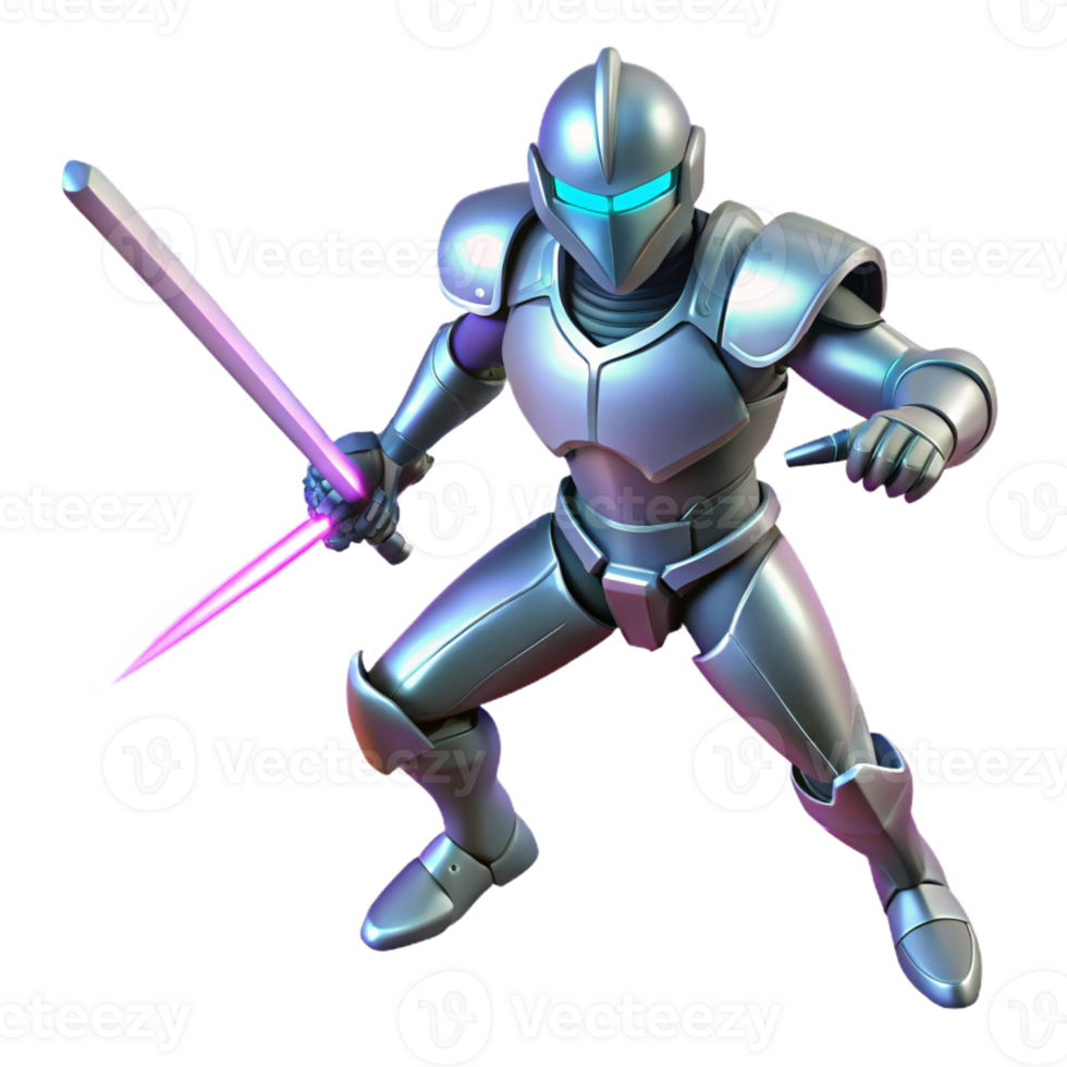 extraordinary rustic Metallic Knight 3D Render original png