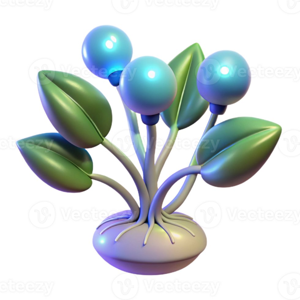 impressive rustic Glowing Plant 3D Render professional png