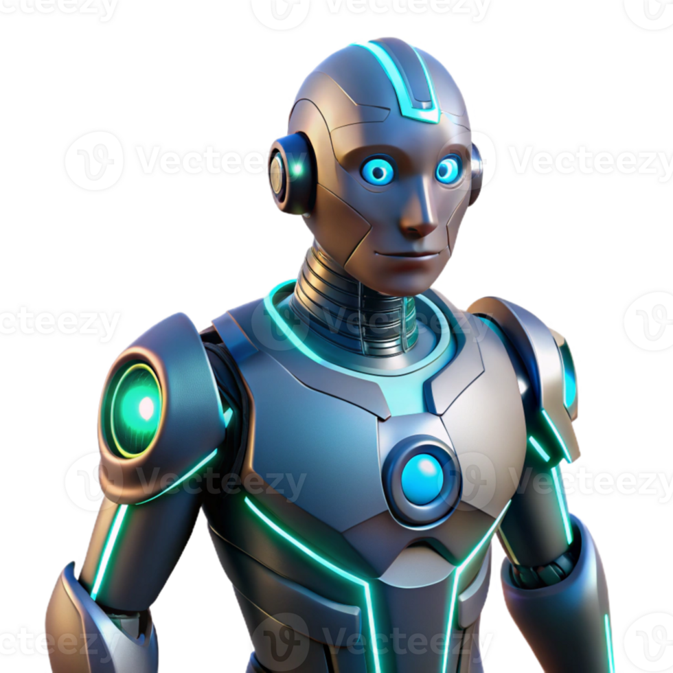 stunning rustic Futuristic Robot 3D Render professional png