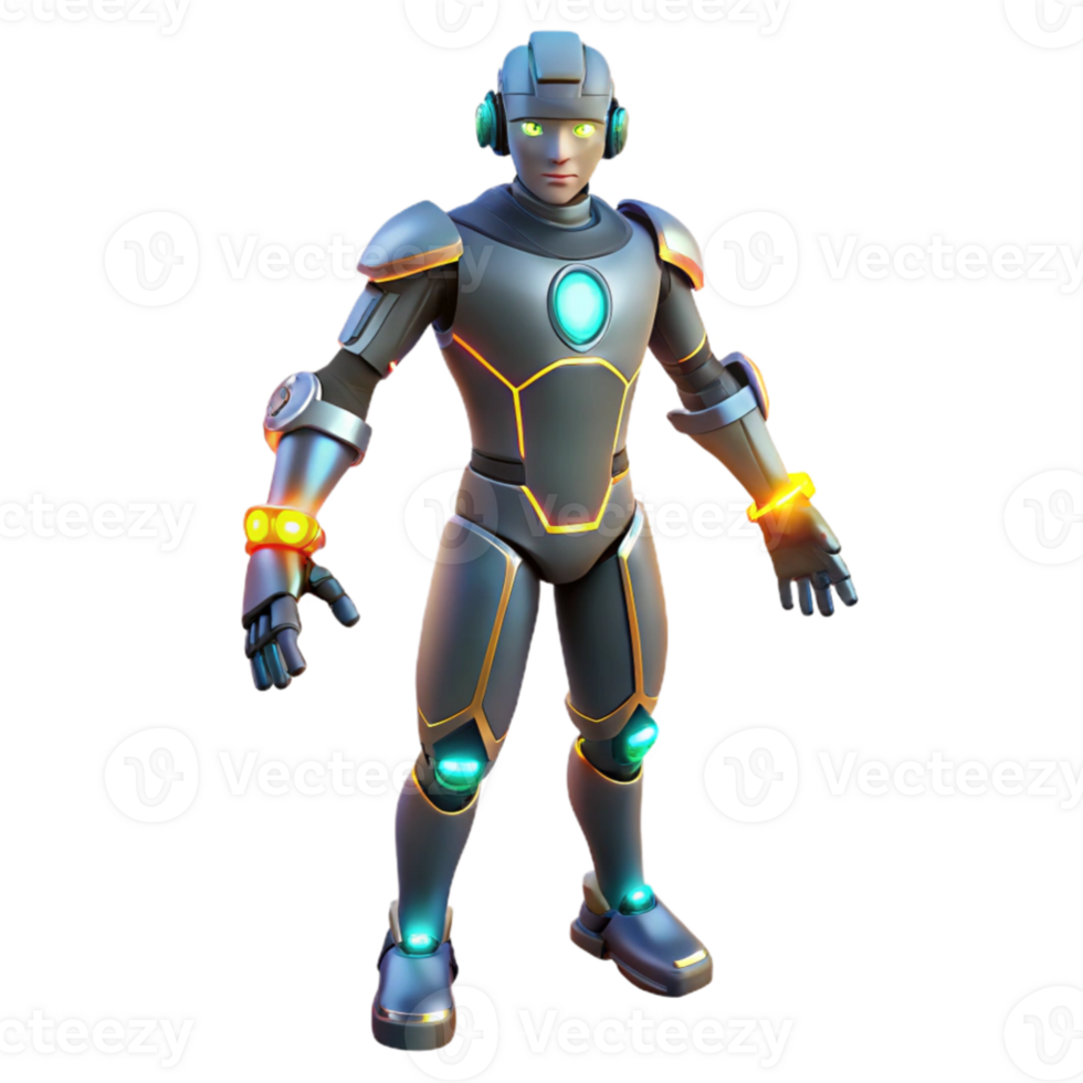 serene minimalist Futuristic Robot 3D Render professional png