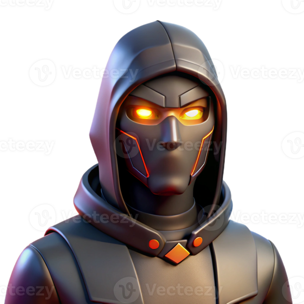 beautiful creative 3D Render Mysterious Hooded Figure detailed png