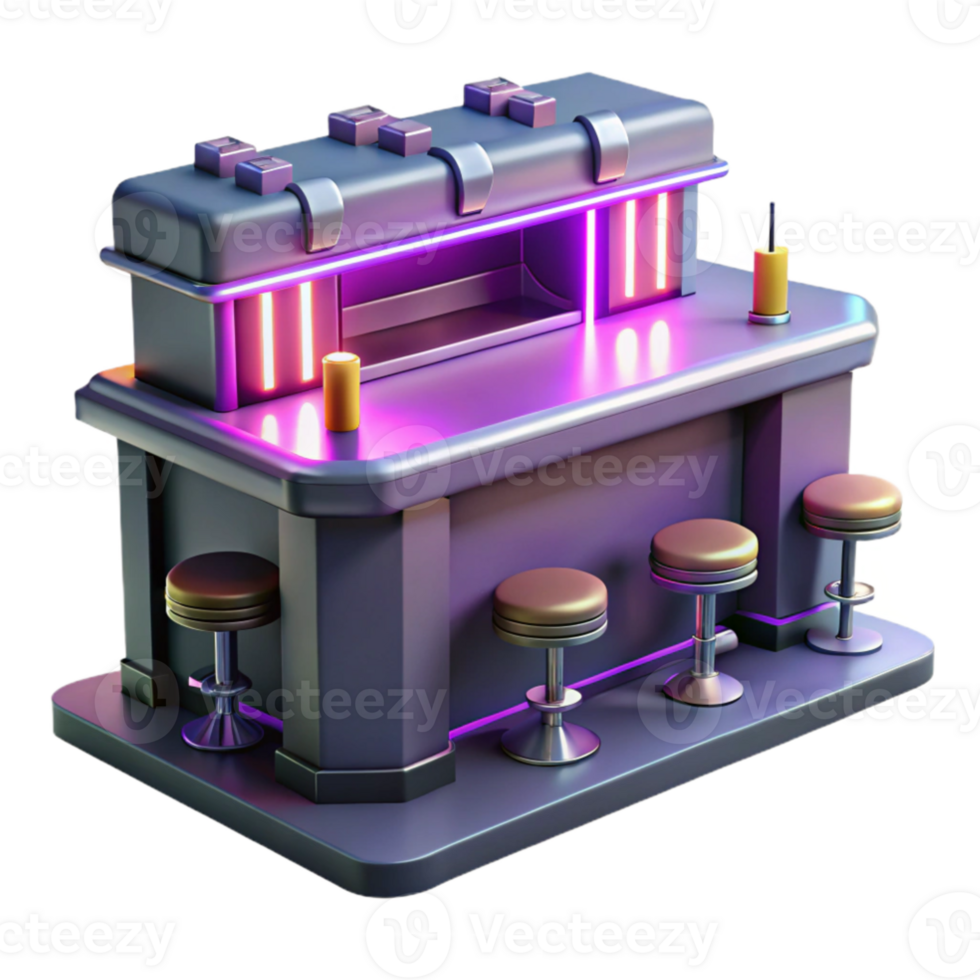 extraordinary classic Neon Bar 3D Model exclusive png