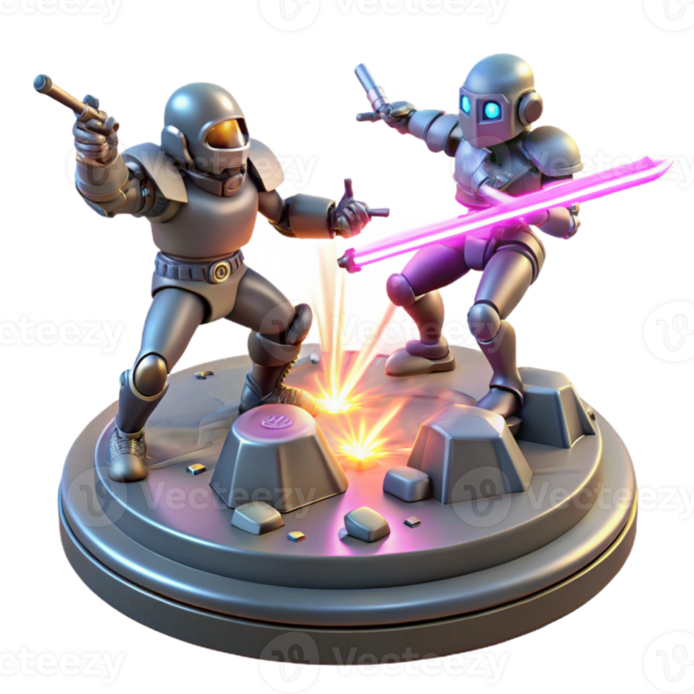 impressive creative 3D Robot Duel Illustration genuine png