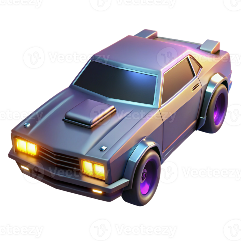 extraordinary contemporary 3D Render Retro Muscle Car Illustration exclusive png