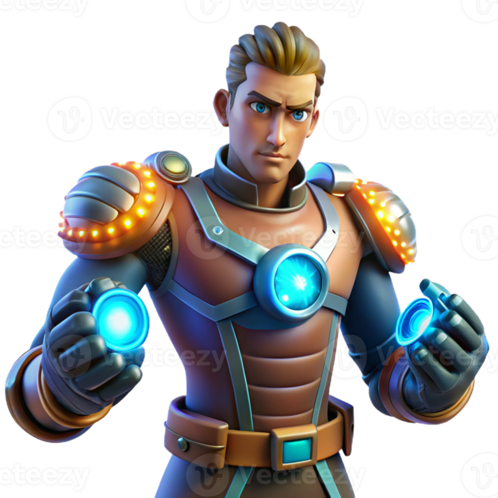beautiful modern 3D Render Futuristic Hero high resolution png