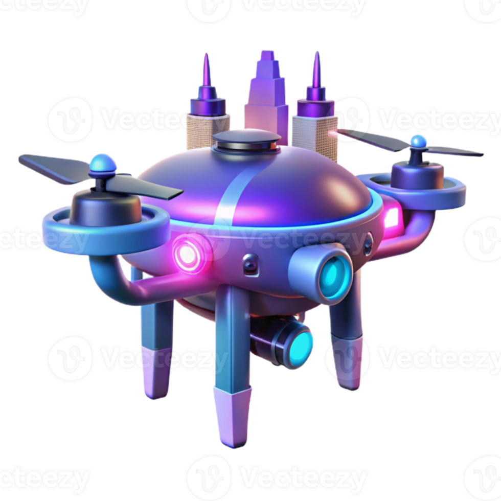 magnificent traditional Futuristic Drone 3D Render high resolution png