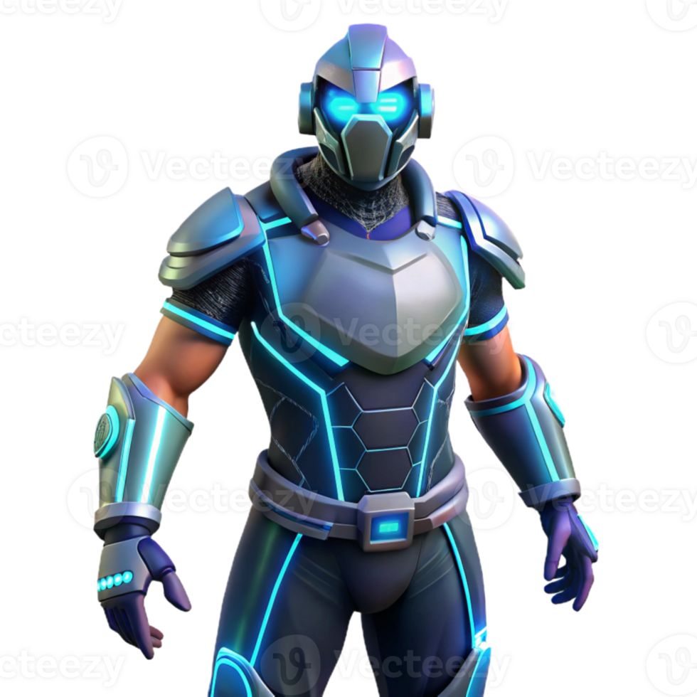 magnificent creative Futuristic 3D Render of a Cyborg Warrior genuine png