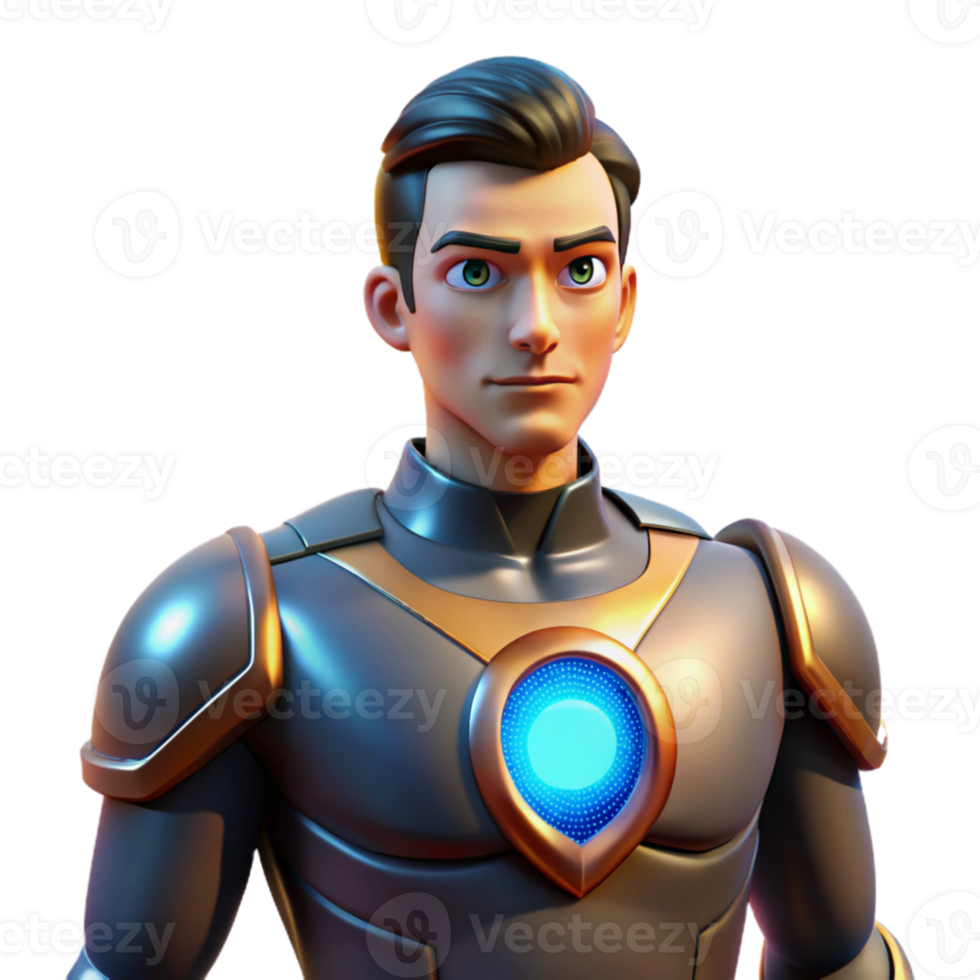 beautiful minimalist 3D Render of a Futuristic Knight high quality png