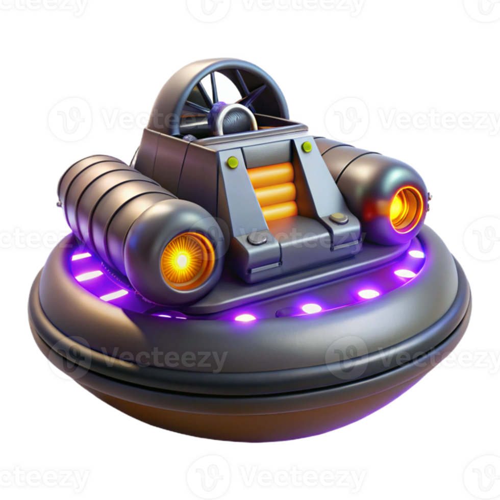 wonderful rustic Futuristic Hovercraft 3D Render genuine png