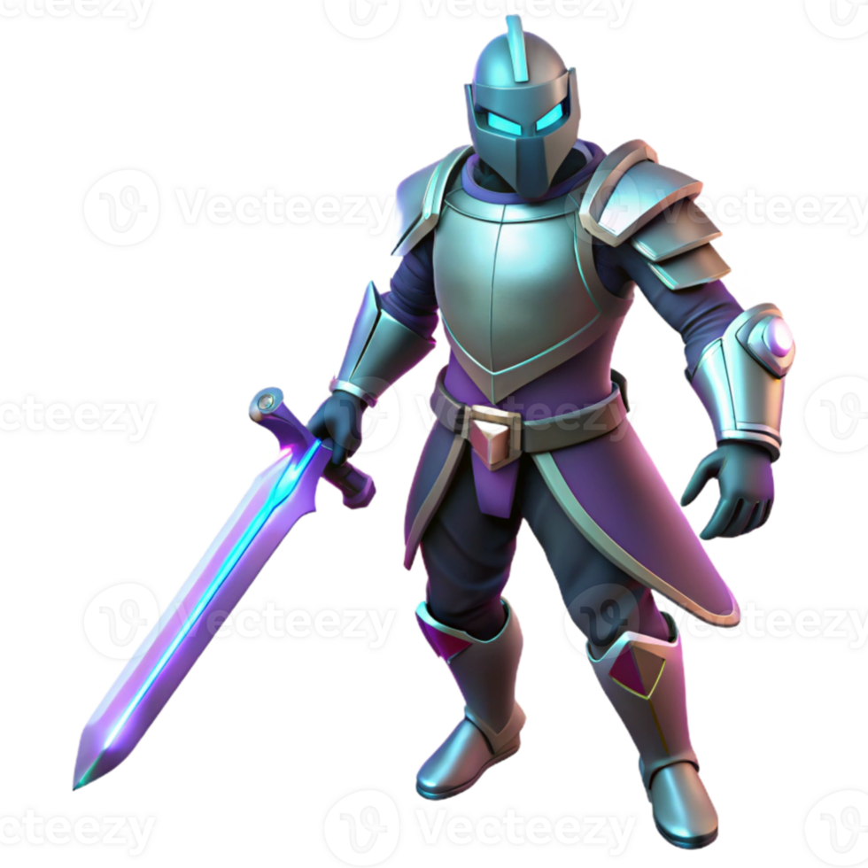 impressive modern Fantasy Knight 3D Render high quality png