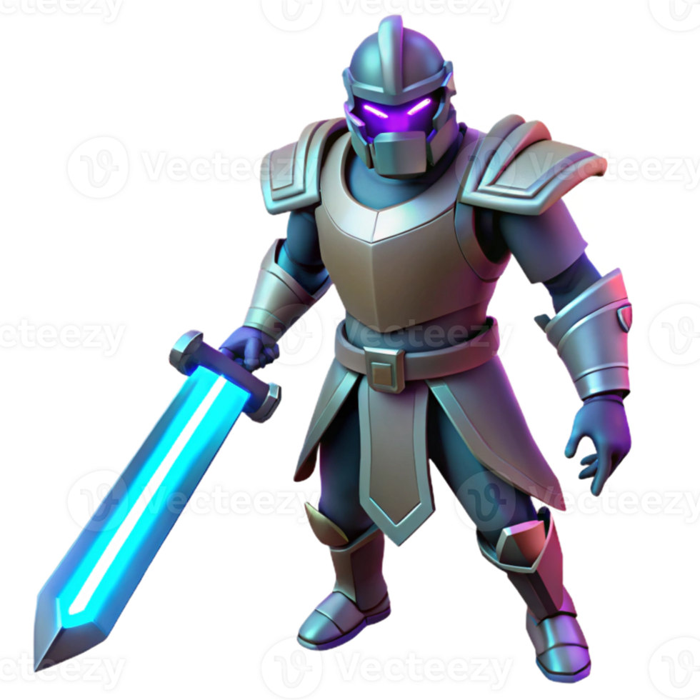 wonderful minimalist 3D Render of a Fantasy Knight premium png