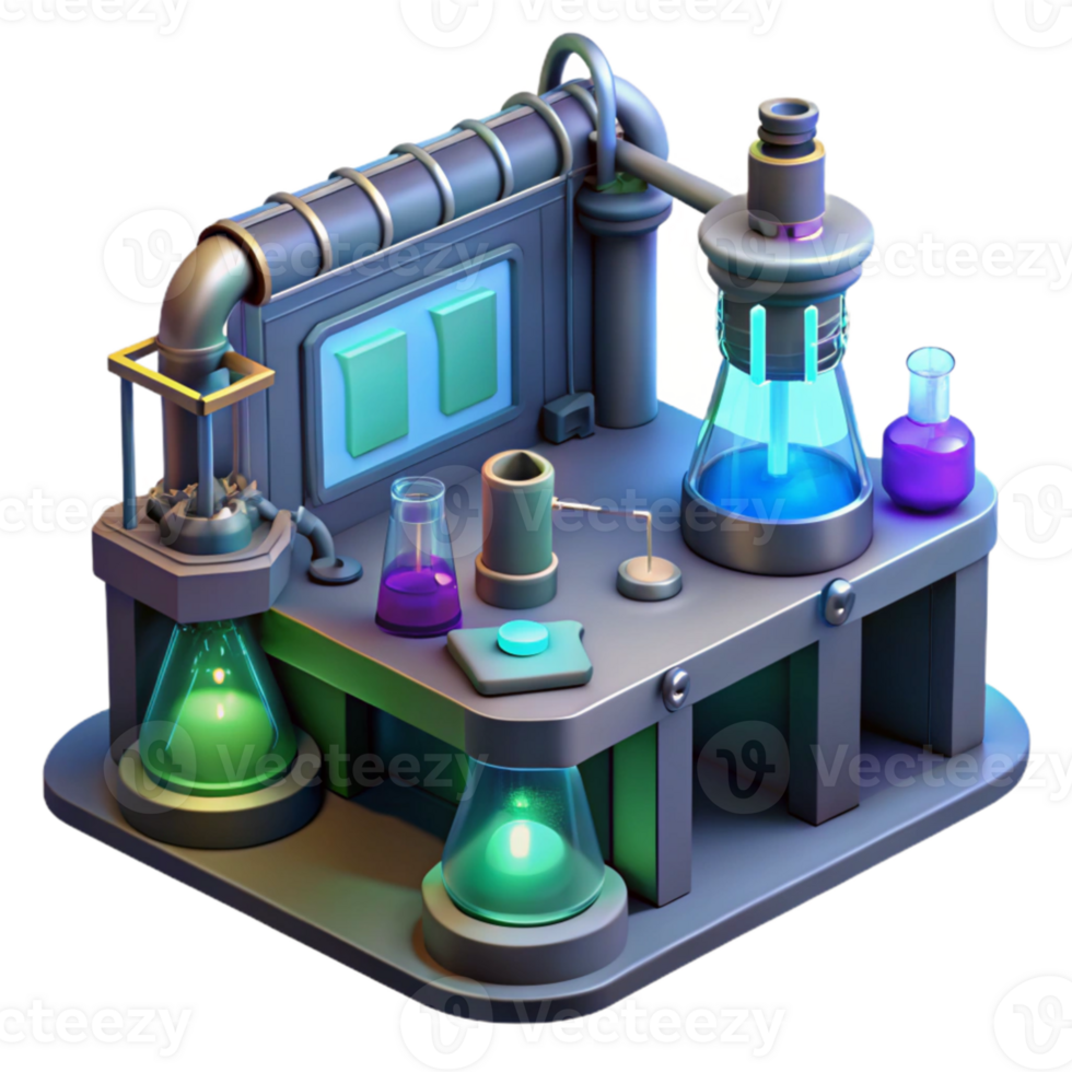 serene traditional 3D Render of a Science Lab Setup 4K png