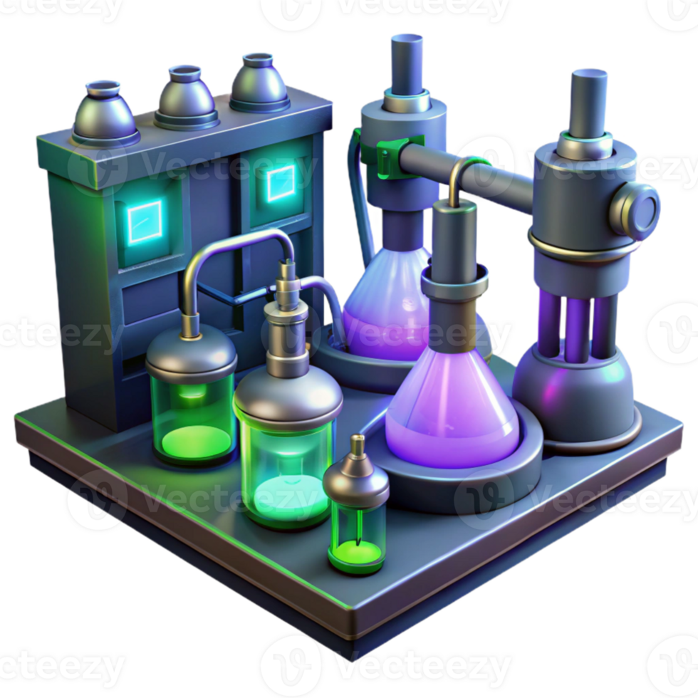 impressive artistic 3D Render of a Science Lab Setup professional png