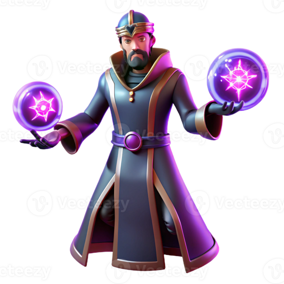 magnificent modern 3D Render Wizard Mystic Magic Fantasy genuine png