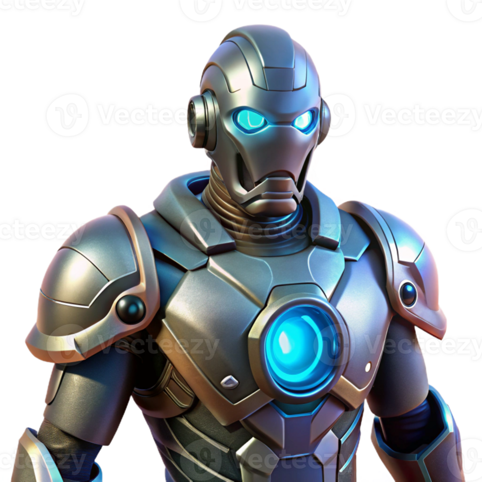magnificent modern Metallic Robot 3D Render genuine png