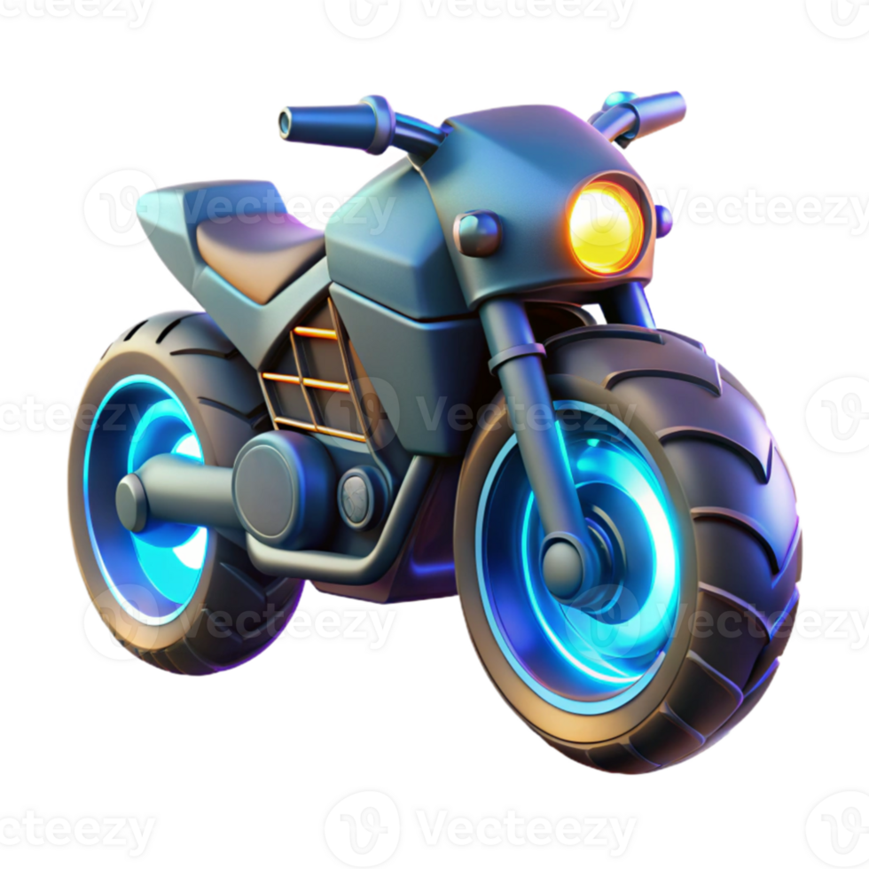 elegant traditional Futuristic Motorcycle 3D Render original png