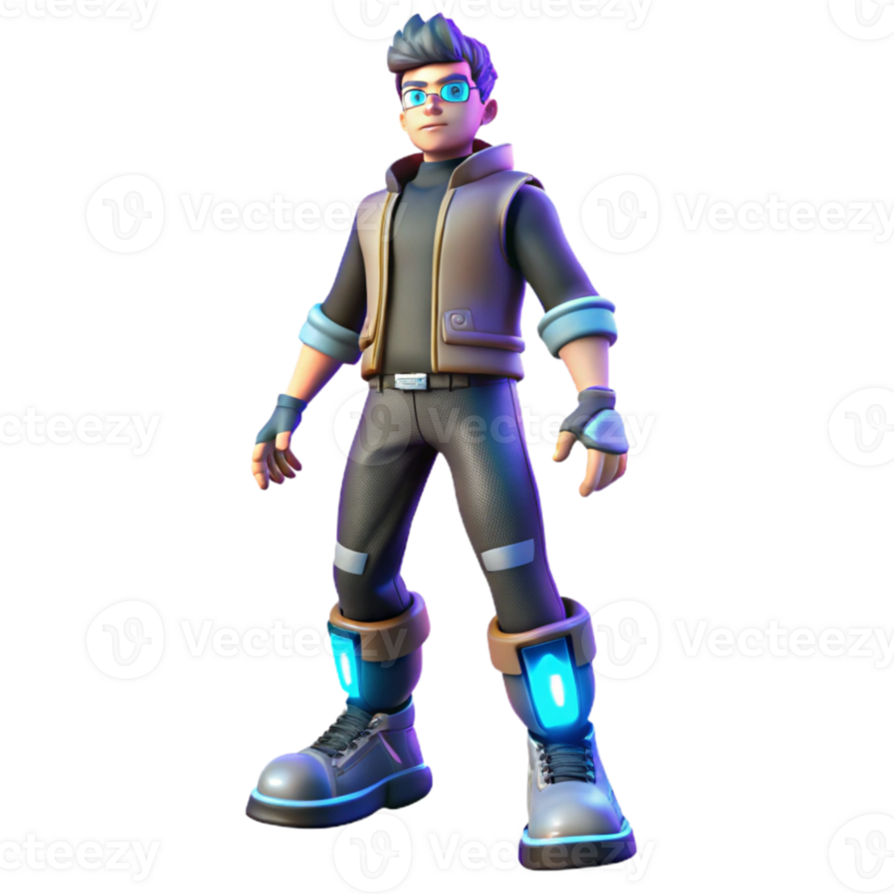 beautiful modern 3D Render Futuristic Boy Character Illustration high resolution png