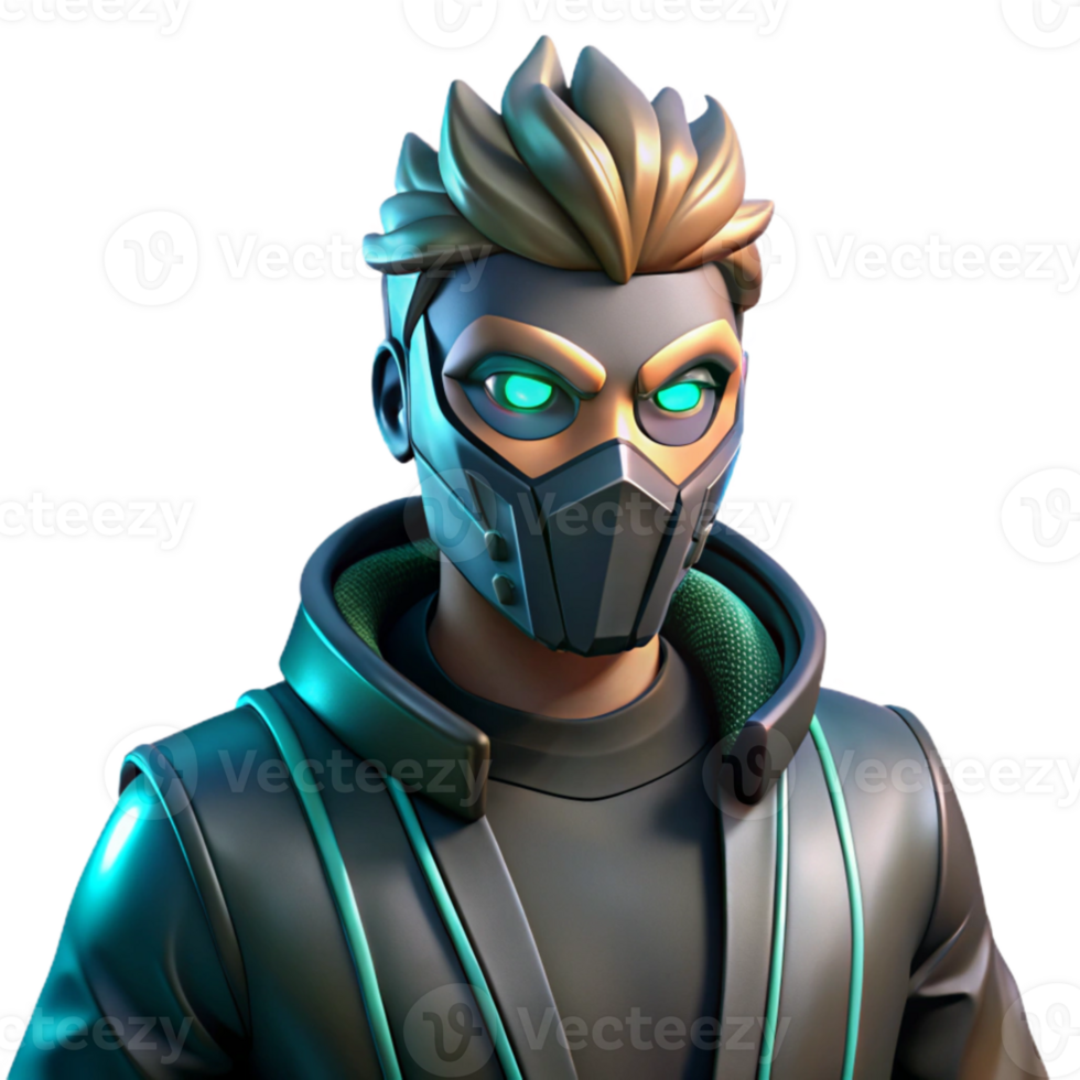 impressive classic 3D Render of Futuristic Masked Figure high resolution png