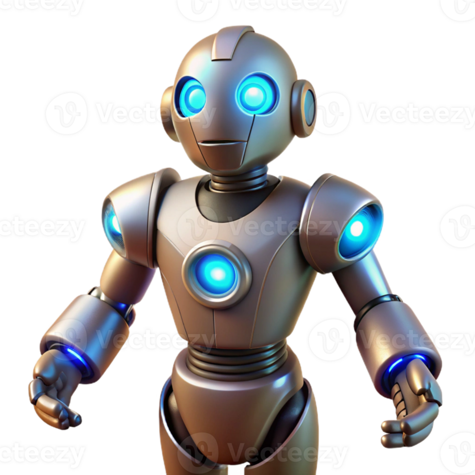impressive creative Friendly Robot 3D Render original png