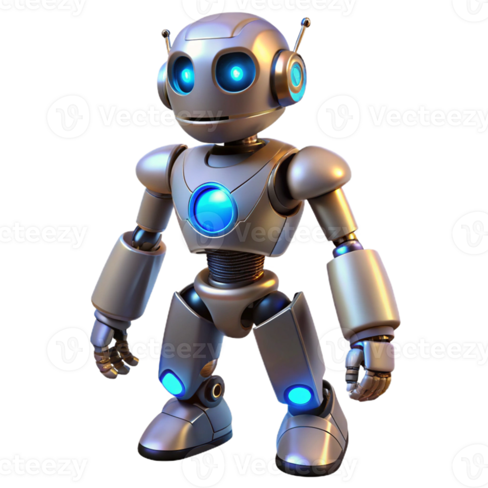 beautiful contemporary Friendly Robot 3D Render authentic png