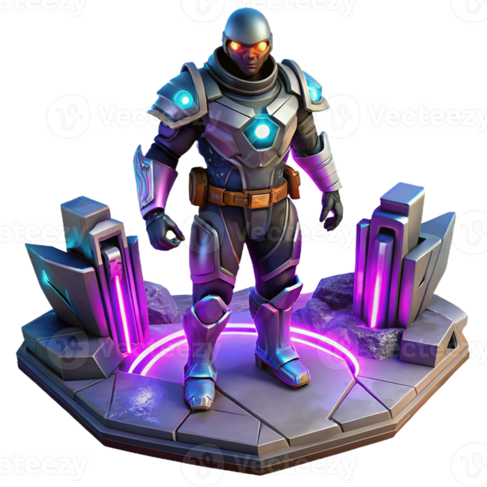 magnificent modern Futuristic Armored Soldier 3D Render professional png