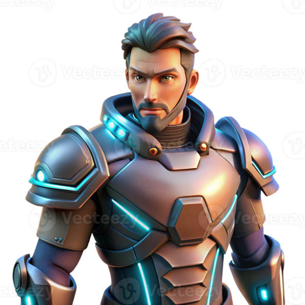 wonderful abstract Futuristic 3D Render of a Cyborg Soldier high resolution png