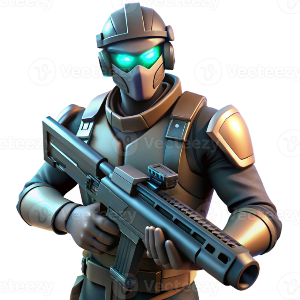 magnificent rustic 3D Render Futuristic Soldier in Combat Gear professional png