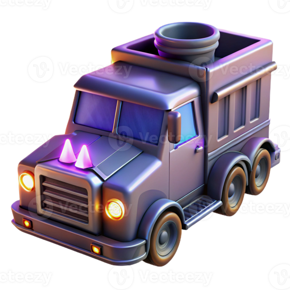 extraordinary creative Stylized 3D Dump Truck Render original png
