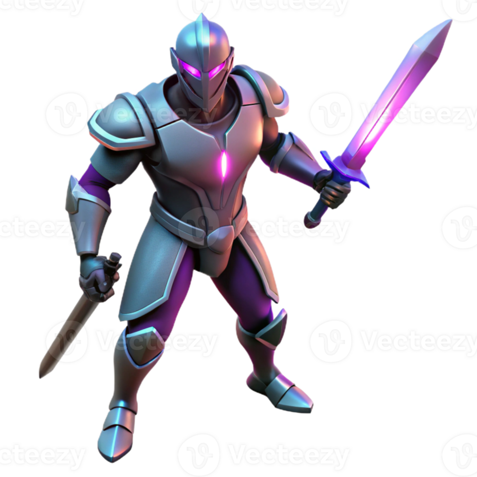 elegant modern 3D Render of a Mighty Knight authentic png