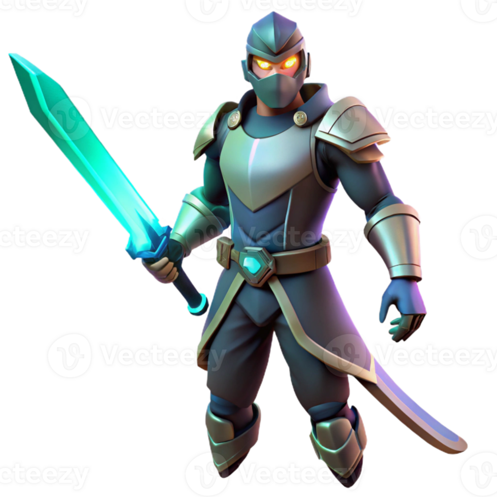 vibrant abstract Fantasy Warrior 3D Render genuine png