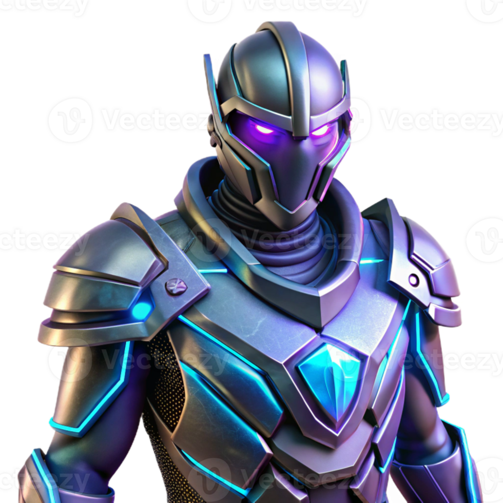 beautiful abstract 3D Render Futuristic Knight Armor professional png