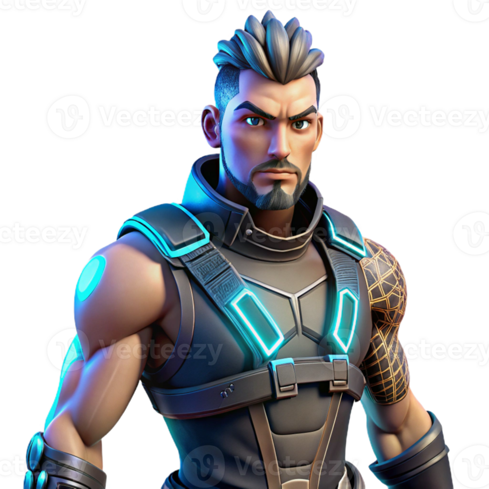 beautiful rustic Futuristic 3D Render Strong Male Character genuine png