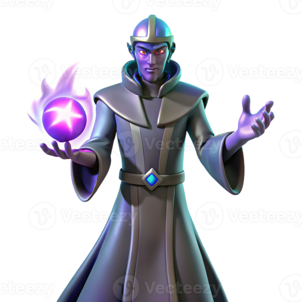 magnificent abstract 3D Render Wizard Casting Spell high resolution png