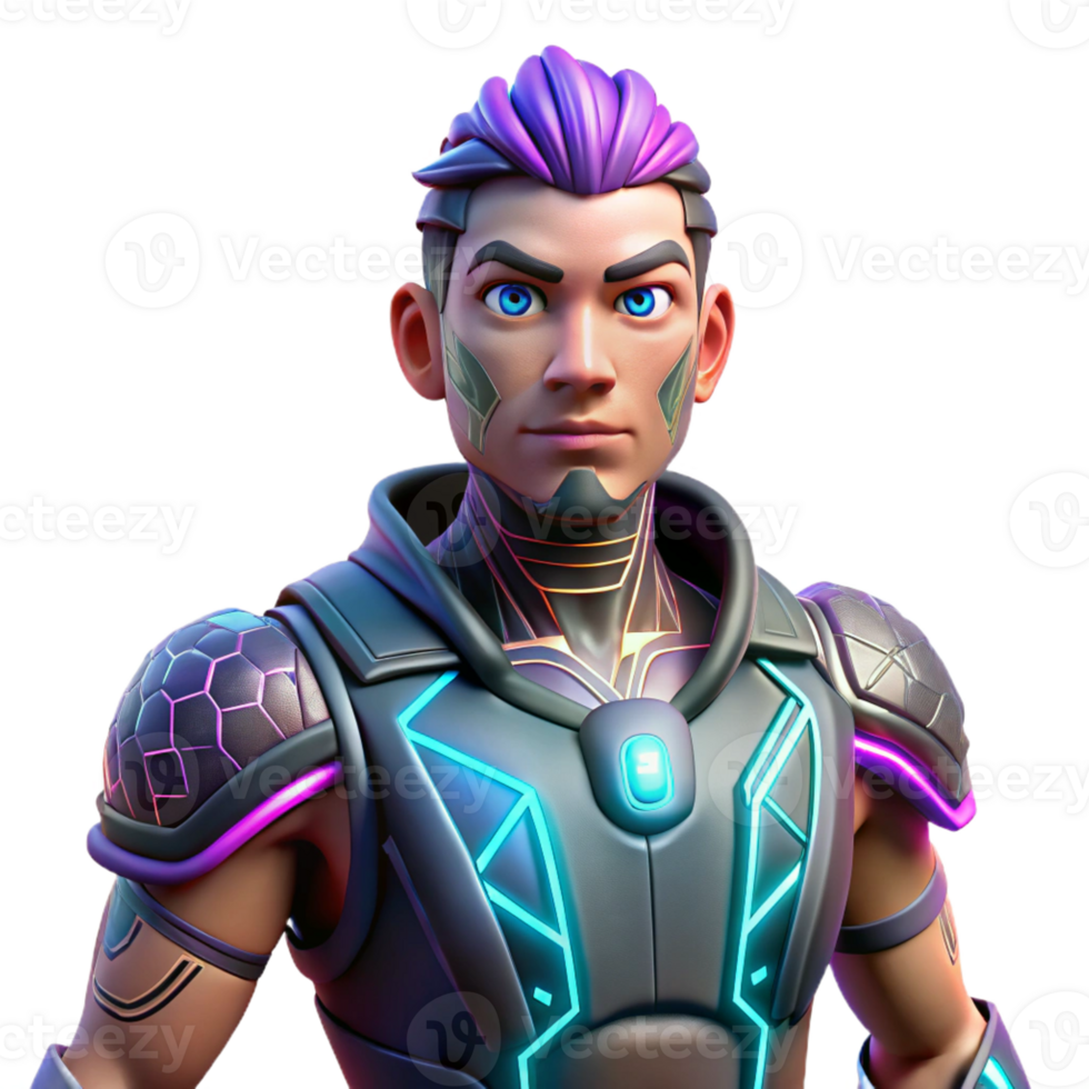 wonderful modern Futuristic 3D Render of a Cybernetic Warrior high quality png