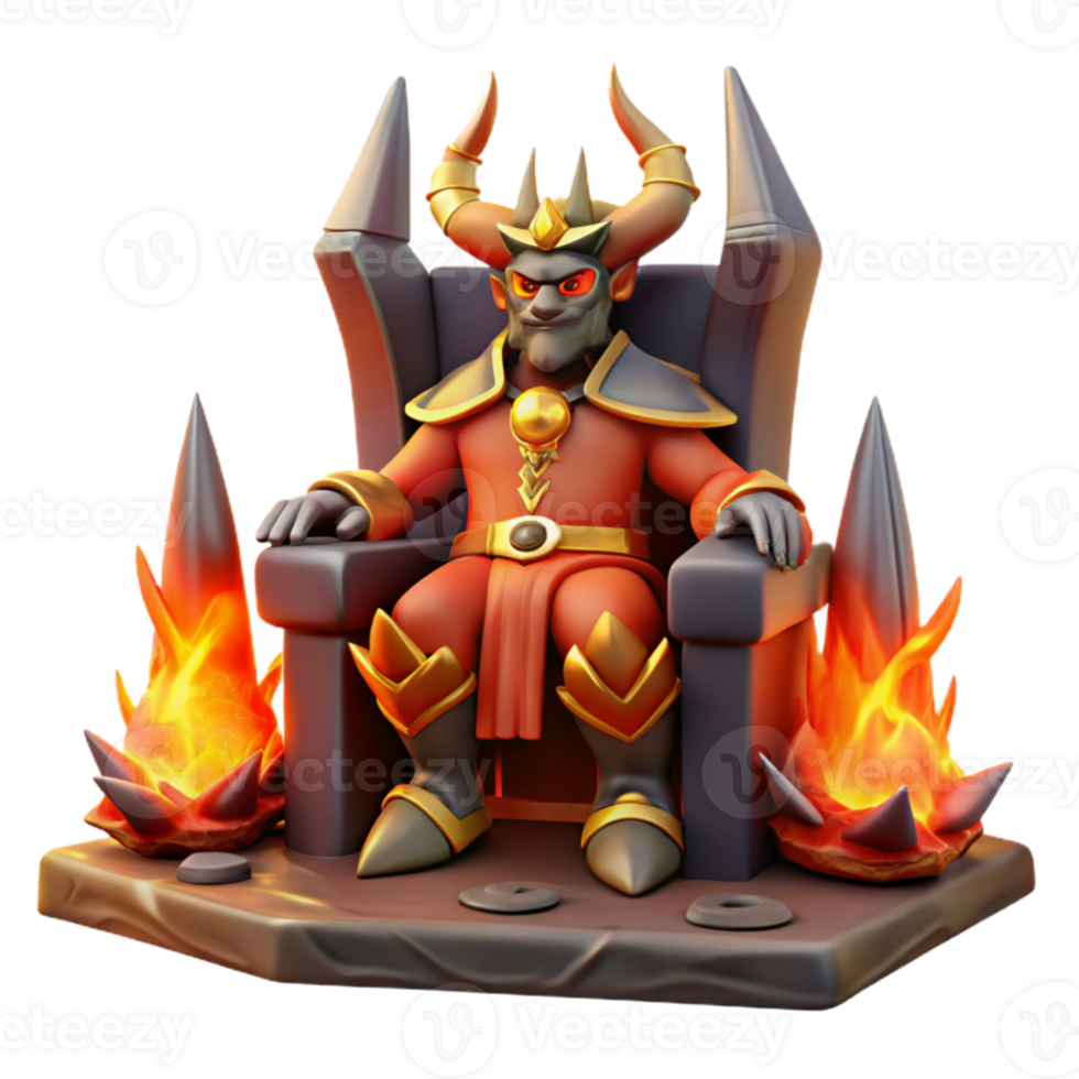 dramatic creative 3D Render Evil King Throne Fantasy Illustration genuine png