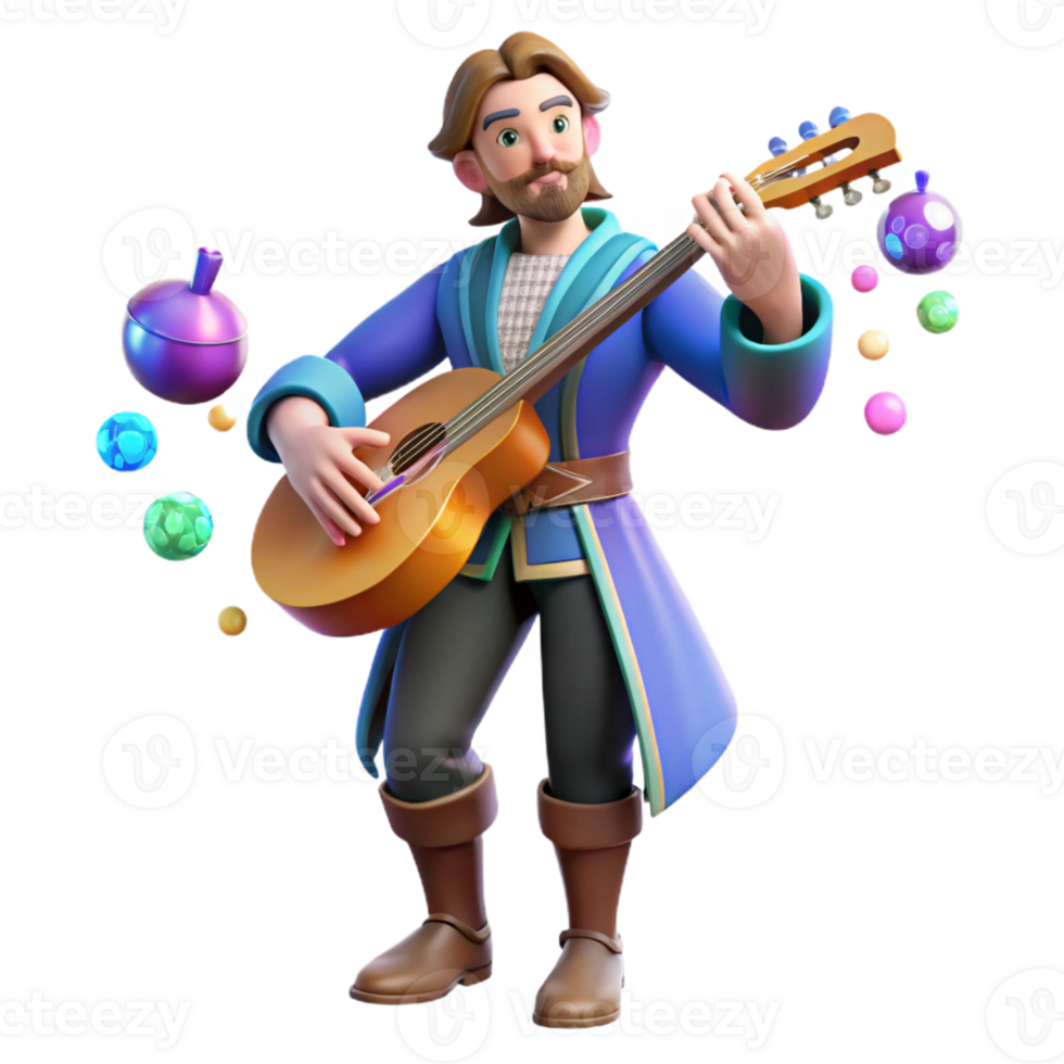 wonderful creative 3D Illustration Musical Fantasy Character high quality png