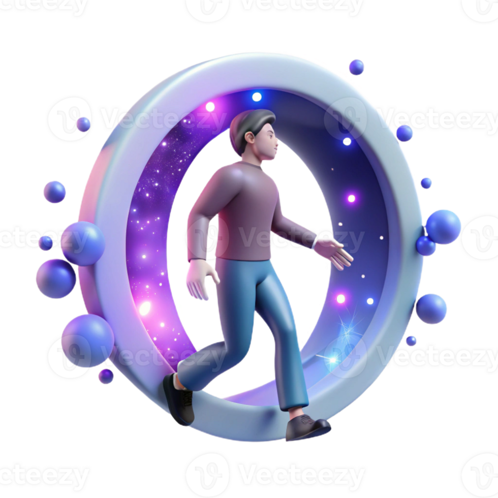 serene modern 3D Illustration Cosmic Portal professional png