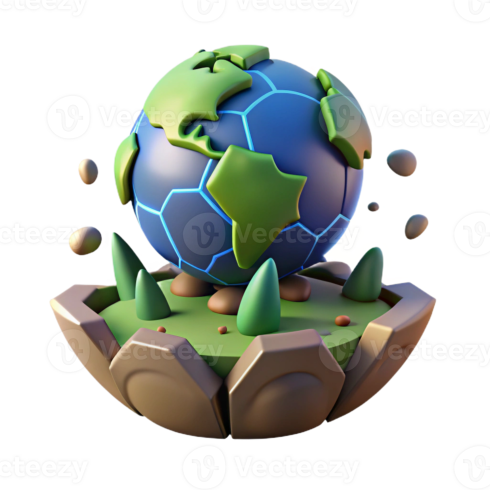 extraordinary contemporary 3D Earth Globe Illustration authentic png