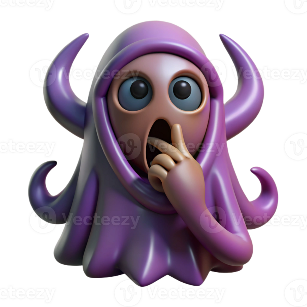 elegant creative 3D Render Shocked Alien Emoticon high resolution png
