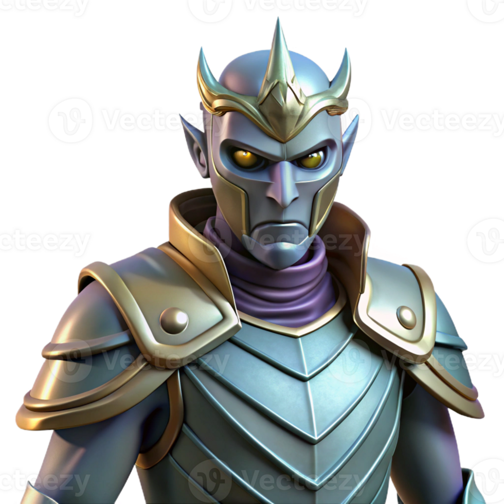 serene creative Fantasy 3D Render of Armored Elf authentic png
