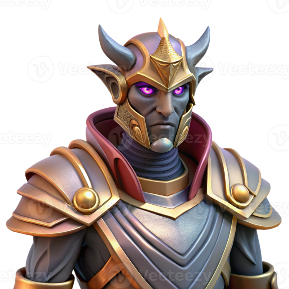 impressive classic Fantasy 3D Render Armored Warrior authentic png