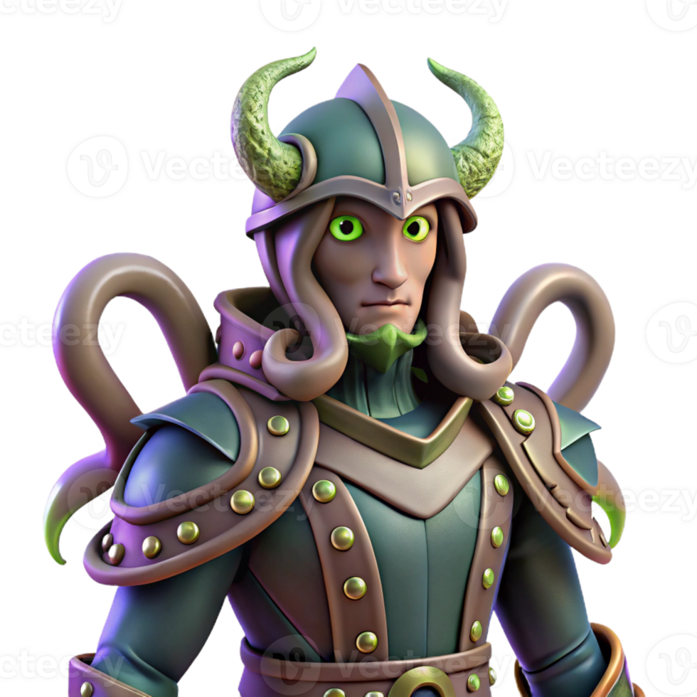 stunning artistic Fantasy Warrior 3D Render high quality png