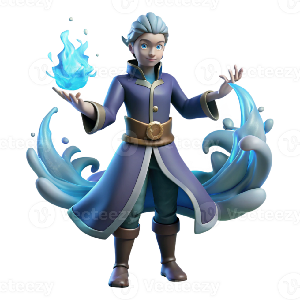 extraordinary rustic 3D Render of a Young Wizard premium png