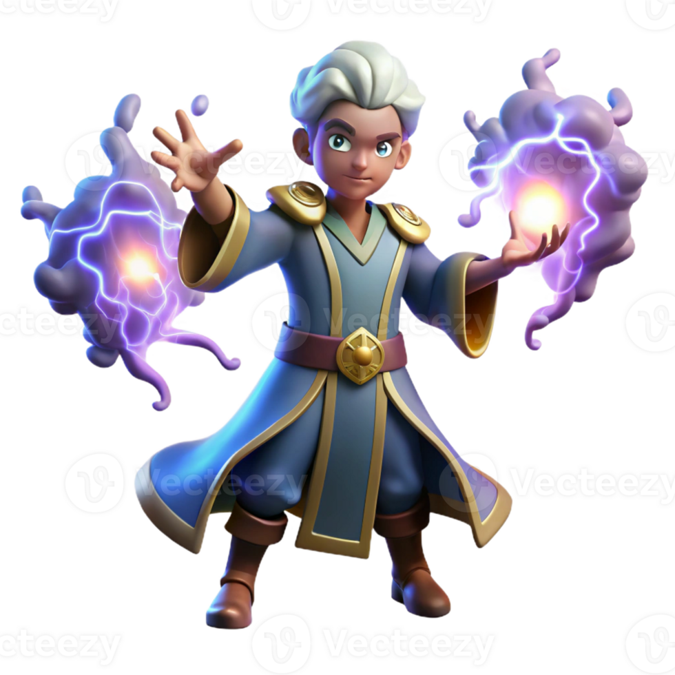 serene abstract Young Wizard 3D Render original png