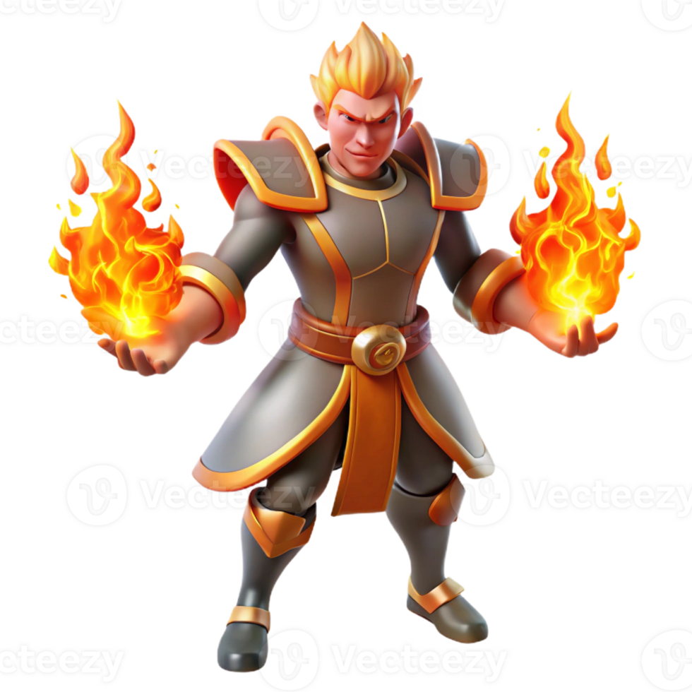magnificent abstract Fiery Mage 3D Render high resolution png