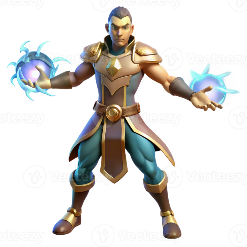 wonderful minimalist 3D Render of a Powerful Mage exclusive png